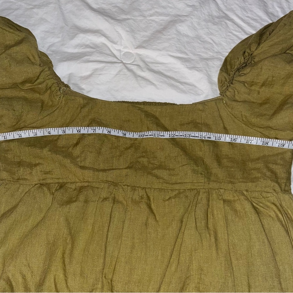 Solai the Label French Riviera Linen Dress in Olive, size XL - Picture 6 of 10
